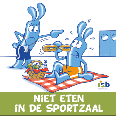 Bordje "Niet eten in de sportzaal"