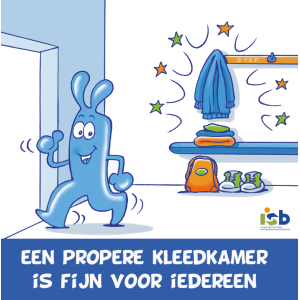 Bordje "Een propere kleedkamer is fijn voor iedereen"