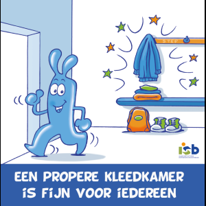 Bordje "Een propere kleedkamer is fijn voor iedereen"