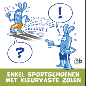 Bordje "Enkel sportschoenen met kleurvaste zolen"