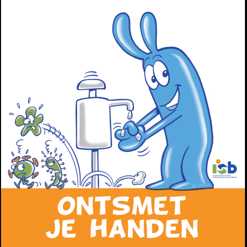Bordje "Ontsmet je handen"