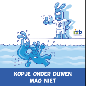 Bordje "Kopje onder duwen mag niet"