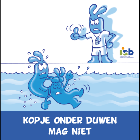 Bordje "Kopje onder duwen mag niet"