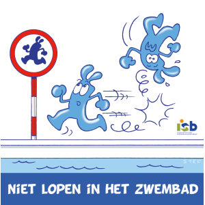 Bordje "Niet lopen in het zwembad"