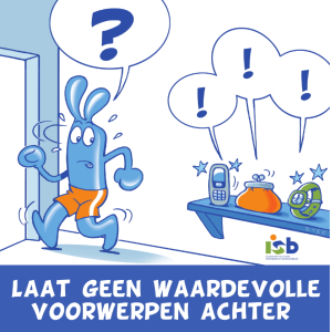 Bordje "Laat geen waardevolle voorwerpen achter"