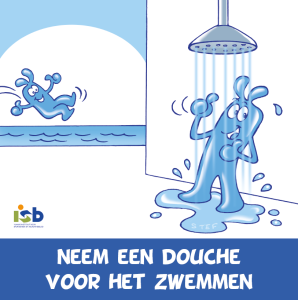 Bordje "Neem een douche voor het zwemmen"