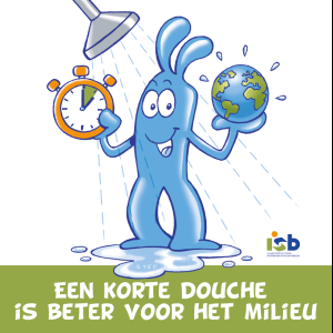 Bordje "Een korte douche is beter voor het milieu"