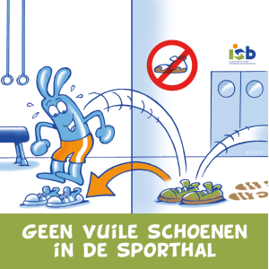 Bordje "Geen vuile schoenen in de sporthal"