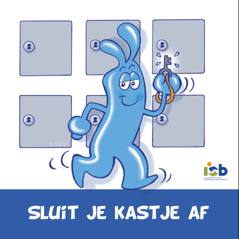 Bordje "Sluit je kastje af"