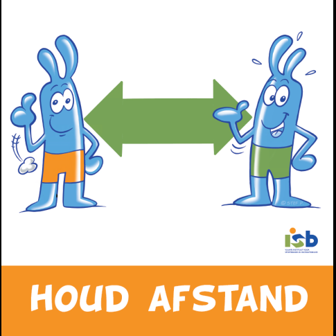 Bordje "Houd afstand"