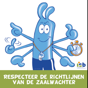 Bordje "Respecteer de richtlijnen van de zaalwachter"