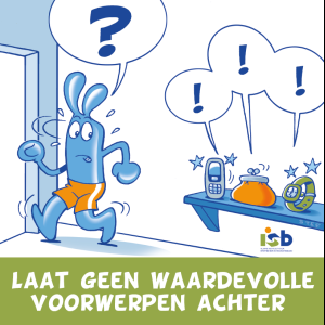 Bordje "Laat geen waardevolle voorwerpen achter"